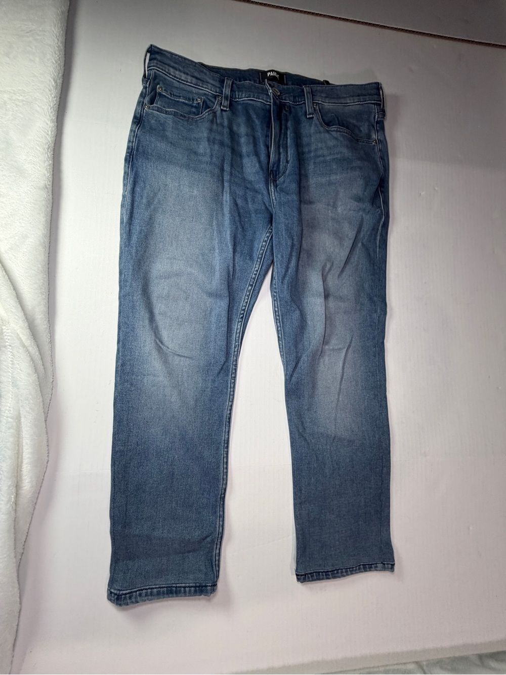 PAIGE Mens Medium Blue Straight Leg Jeans 34x27